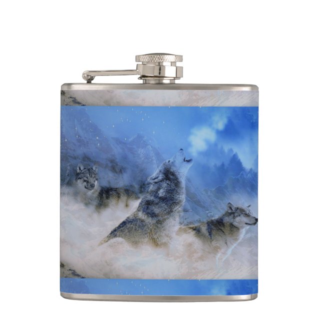 Wolf Spirits Flachmann (Vorderseite)