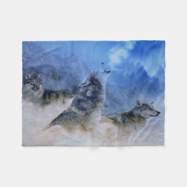 Wolf Spirits Fleecedecke (Vorderseite (Horizontal))