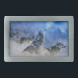 Wolf Spirits Rechteckige Gürtelschnalle<br><div class="desc">Wölfe</div>