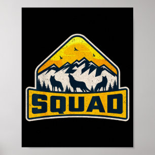 Wolf Squad Tierliebende Familie Matching Retro Poster