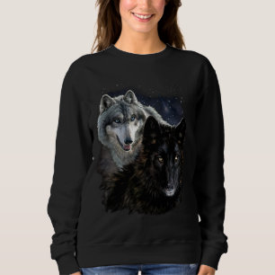 Wolf Star Wolves Wild Moon Stars Loyal Gray Wolf D Sweatshirt