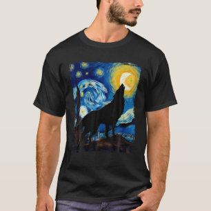 Wolf Starry Night Shirt Wolf Shirts für Damen