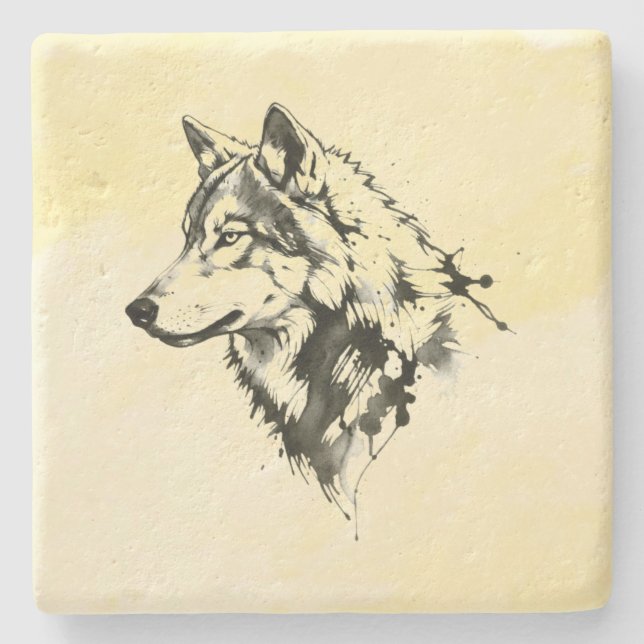 Wolf Steinuntersetzer (Vorderseite)