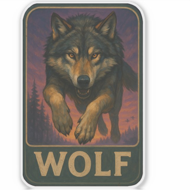 Wolf Sticker (Vorderseite)