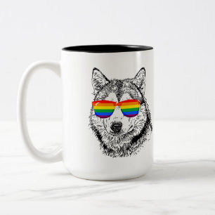Wolf-Stolz-Sonnenbrille Zweifarbige Tasse
