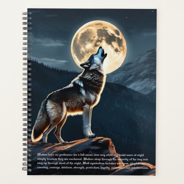 Wolf-Symbolismus-Kalender Planer (Vorderseite)