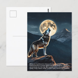 Wolf Symbolismus Postkarte