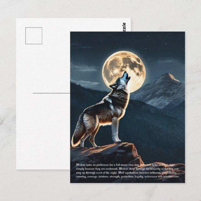 Wolf Symbolismus Postkarte (Vorne/Hinten)