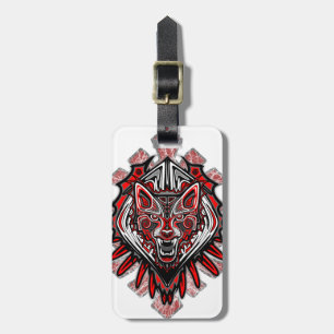 Wolf Tattoo Style Haida Art Luggage Tag Gepäckanhänger