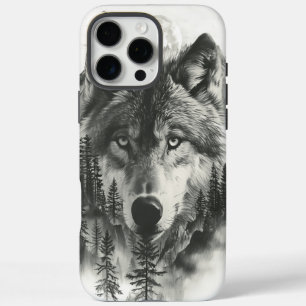 Wolf taucht in den scheußlichen Bergen der Morgens iPhone 16 Pro Max Hülle