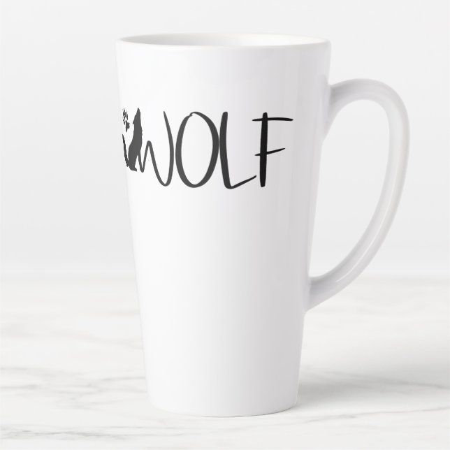 Wolf Text Grafik Logo Milchtasse (Rechts)