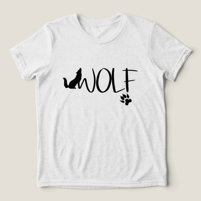 Wolf Text Graphic Logo T - Shirt (Design Vorderseite)