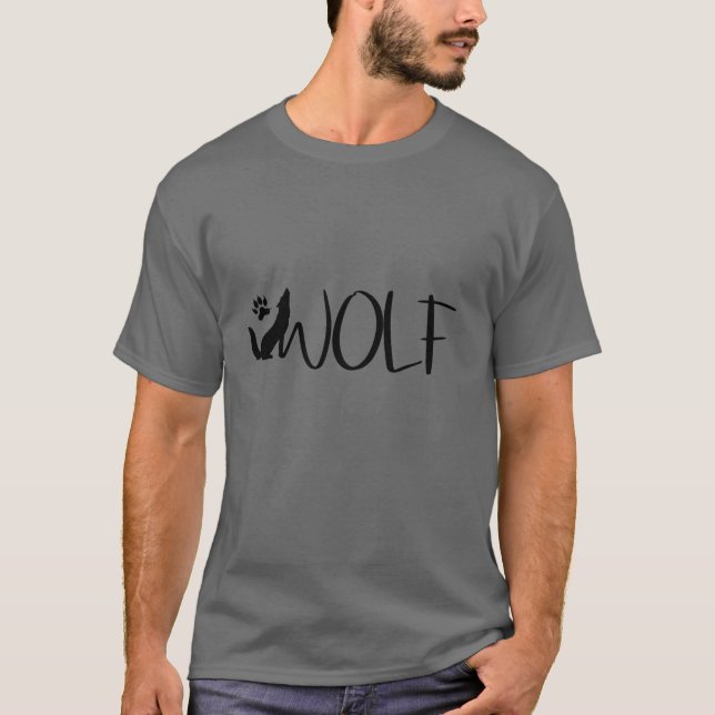 Wolf Text Graphic Logo T - Shirt (Vorderseite)