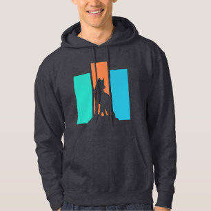 Wolf Tier Silhouette Im Freien Natur Hoodie