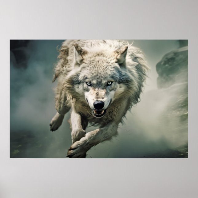 Wolf Tier Wildlife Wilderness Frische Pasta machen Poster (Vorne)