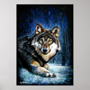 Wolf-Tierdruckplakat Poster