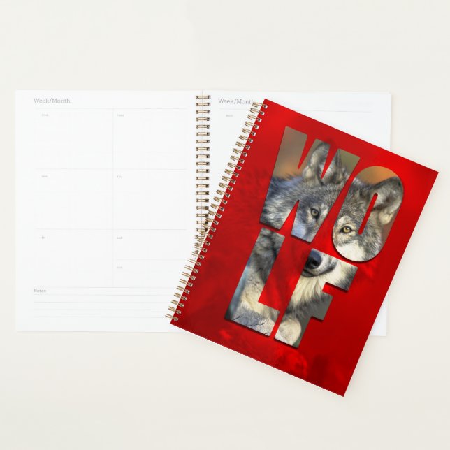 Wolf-Tierfotografie mit Typografie  Planer (Anzeige)