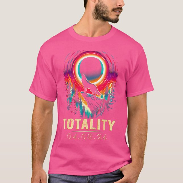 Wolf Totality Eclipse Solar April 8. 2024 Usa SPR T-Shirt (Vorderseite)