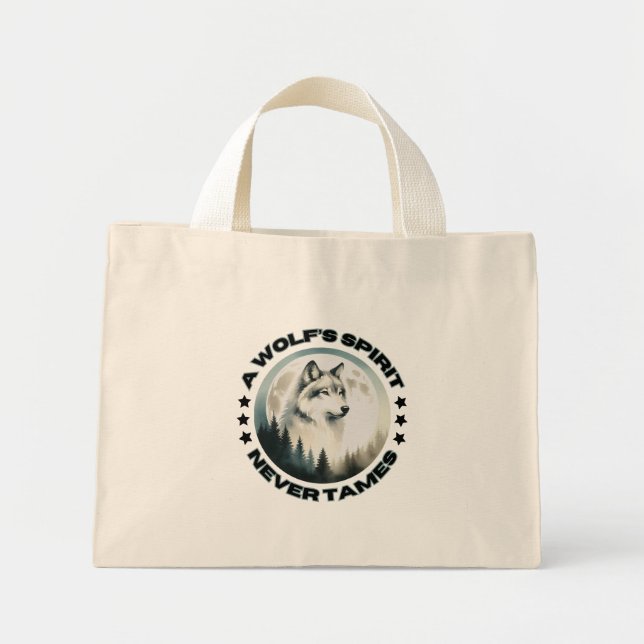 Wolf Tote Bag Mini Stoffbeutel (Vorne)