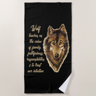 Wolf Totem Animal Spirit Guide for Inspiration Strandtuch