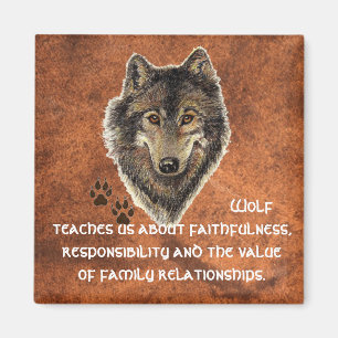 Wolf, Totem der Wölfe, Naturführer Magnet