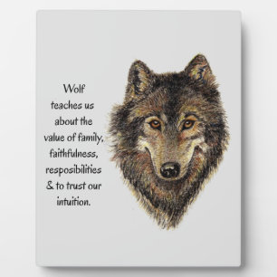 Wolf totem Inspirational Spirit Guide Animal Plaqu Fotoplatte