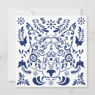 Wolf traditionelle Muster Postkarte
