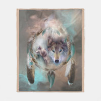 Wolf - Träume der Friedenskunst-Fleece-Decke