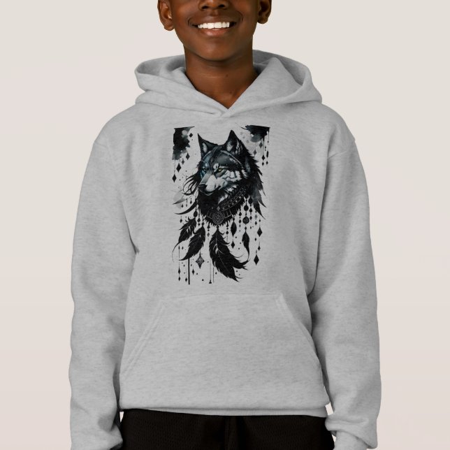 Wolf, Träumer, Amulet, Talisman Hoodie (Vorderseite)