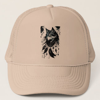 Wolf, Träumfänger, Amulet, Talisman, Schutz, Truckerkappe