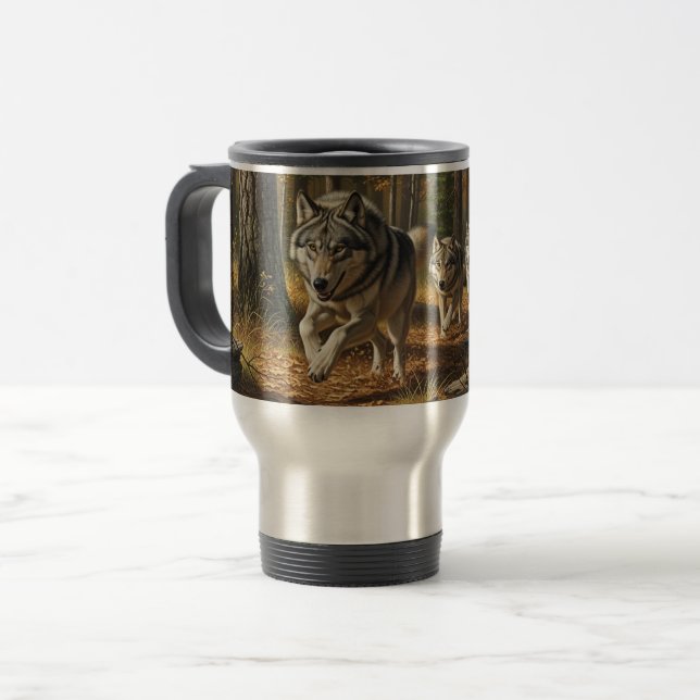 Wolf Travel Comuter Mug style 1 Reisebecher (Vorderseite Links)