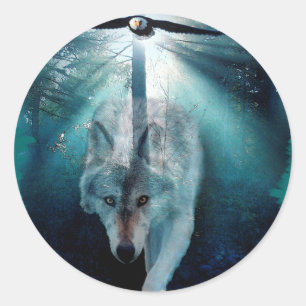 WOLF u. EAGLE-Tier-Reihe Runder Aufkleber