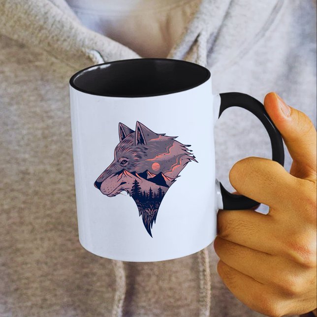 Wolf und Berg Tasse (Von Creator hochgeladen)