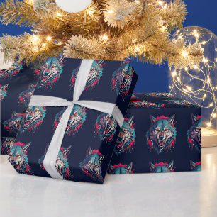 Wolf- und Beute-Concept-Illustration (AI+Human) Geschenkpapier