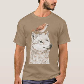 Wolf und Bird Freund T-Shirt