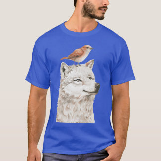 Wolf und Bird witzig T-Shirt