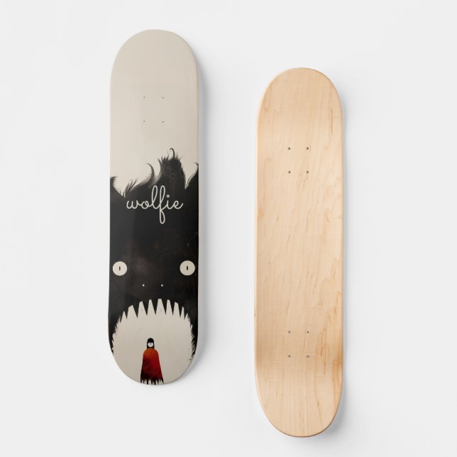 Wolf und die kleine rote Reithose Skateboard (Vorderseite)