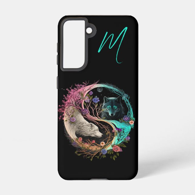 Wolf und Dog Yin Yang Samsung Galaxy Case Hülle (Rückseite)