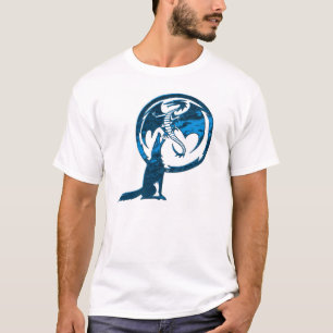 Wolf und Drachenblauer T - Shirt