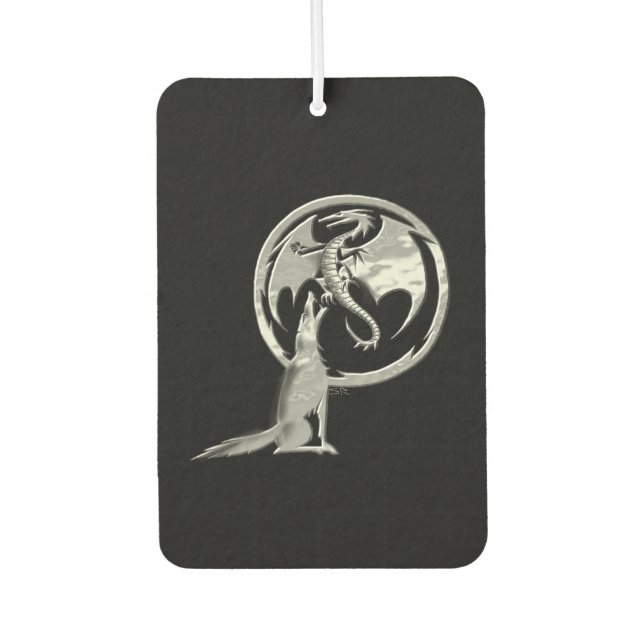 Wolf und Dragon als Black Car Lufterfrischer (Vorderseite)