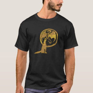 Wolf und Dragon goldfarbene Männer, schwarzer T -  T-Shirt