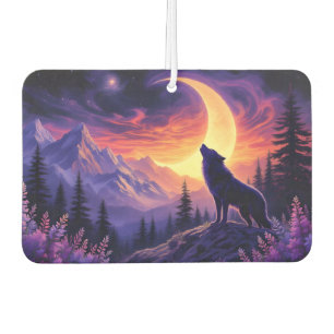 Wolf und Elch zunehmender Mond Lavendel Sonnenunte Autolufterfrischer