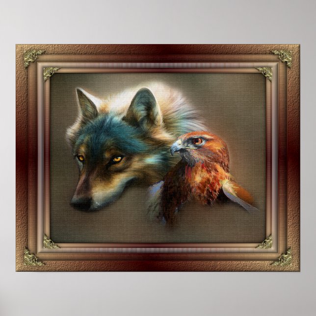 Wolf und Hawk Poster (Vorne)