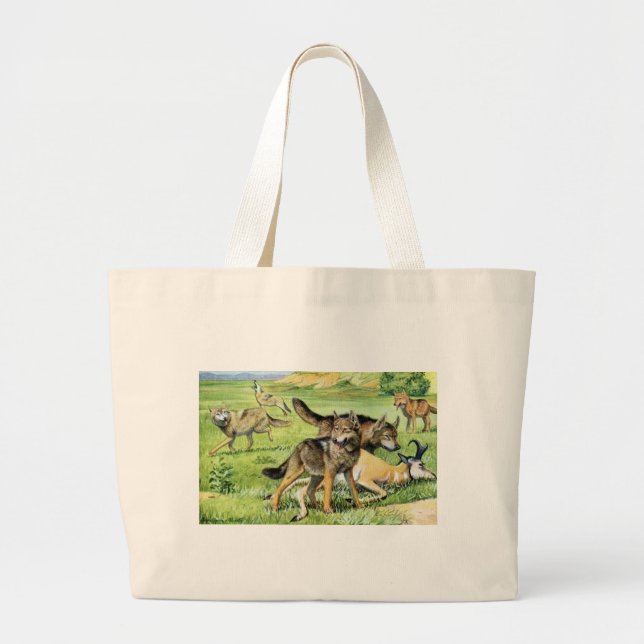 Wolf-und Kojote-Tasche Jumbo Stoffbeutel (Vorne)