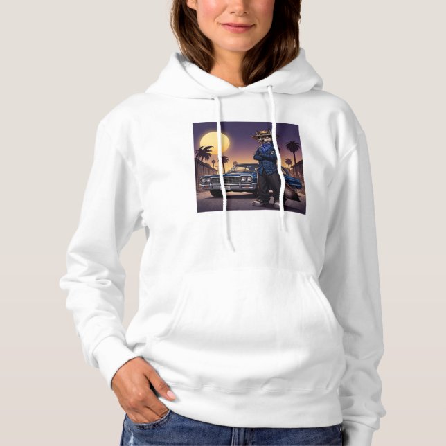 Wolf und Lowrider Hoodie (Vorderseite)