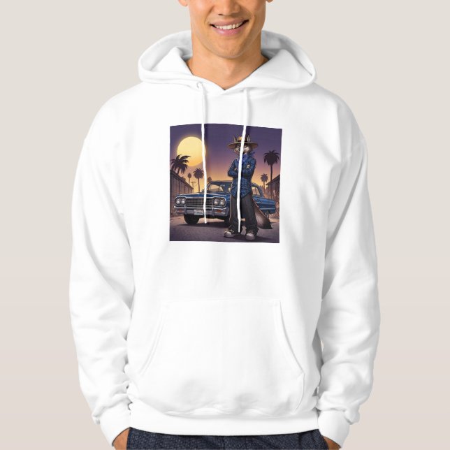 Wolf und Lowrider Hoodie (Vorderseite)