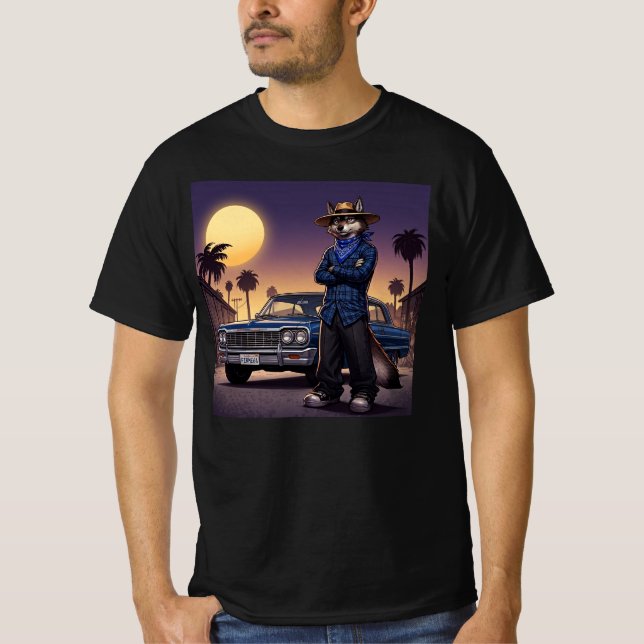 Wolf und Lowrider T-Shirt (Vorderseite)