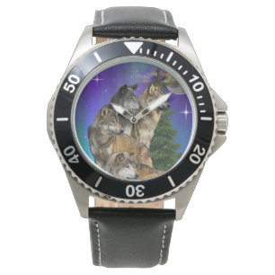 Wolf und Mond Armbanduhr
