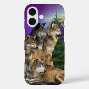 Wolf und Mond iPhone 16 Hülle