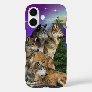 Wolf und Mond iPhone 16 Hülle